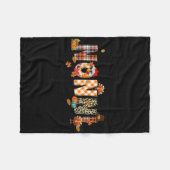 Nonni Truthahn Retro Herbst Autumn Leopard Ernteda Fleecedecke (Vorderseite (Horizontal))