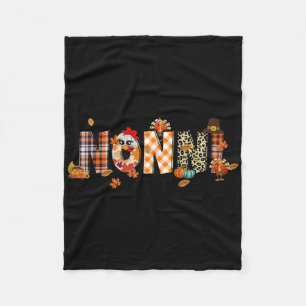 Nonni Truthahn Retro Herbst Autumn Leopard Ernteda Fleecedecke