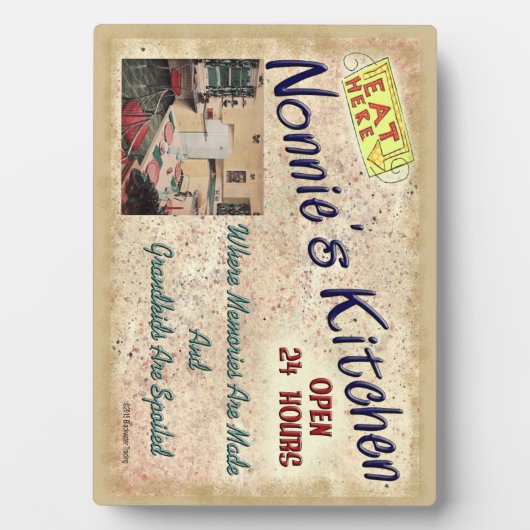 Nonnie's Küche, wo Kinder Plaque verwöhnt werden Fotoplatte (Vorderseite)