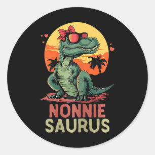 Nonniesaurus Dino Dinosaur Nonnie-saurus T-rex Spa Runder Aufkleber