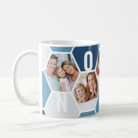 Nonno 5 Foto bearbeitet 5 Letter Honeycomb Kaffeetasse (Links)