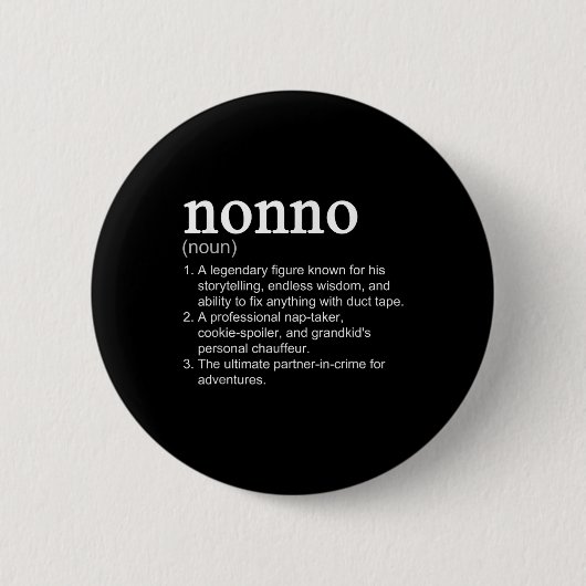 Nonno Definition Lustiges Substantiv Cool Button (Vorderseite)
