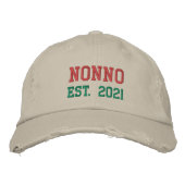 Nonno - est.2021 bestickte Baseballkappe (Vorderseite)