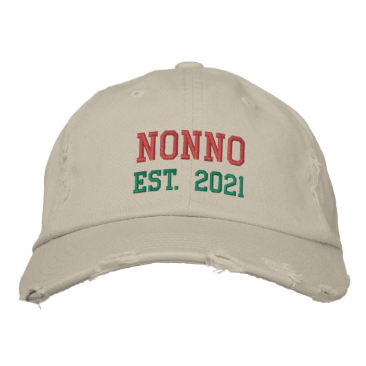 Nonno - est.2021 bestickte Baseballkappe (Vorderseite)
