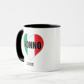 NONNO Italienische Flagge Herzkultur-Tasse Tasse (Vorderseite Links)
