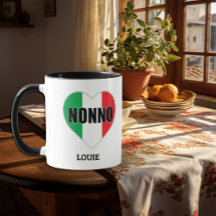 NONNO Italienische Flagge Herzkultur-Tasse