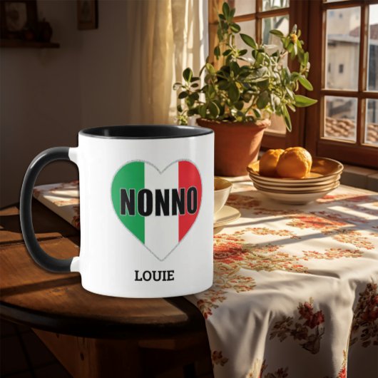NONNO Italienische Flagge Herzkultur-Tasse Tasse