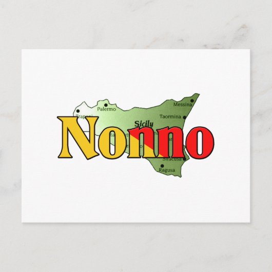 Nonno mit Karte Siziliens (Vorderseite)