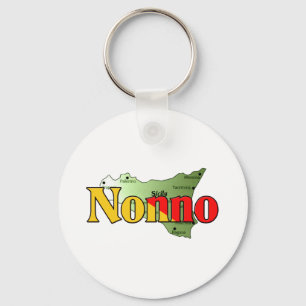 Nonno mit Karte von Sizilien Schlüsselanhänger