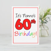 Nonnos 60. Meilenstein Geburtstagsparty Einladung (Stehend Vorderseite)