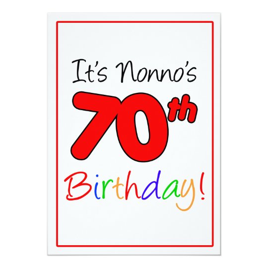 Nonnos 70. Meilenstein-Geburtstags-Party-Feier 12,7 X 17,8 Cm Einladungskarte