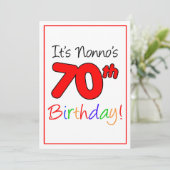 Nonnos 70. Meilenstein Geburtstagsfeier Einladung (Stehend Vorderseite)