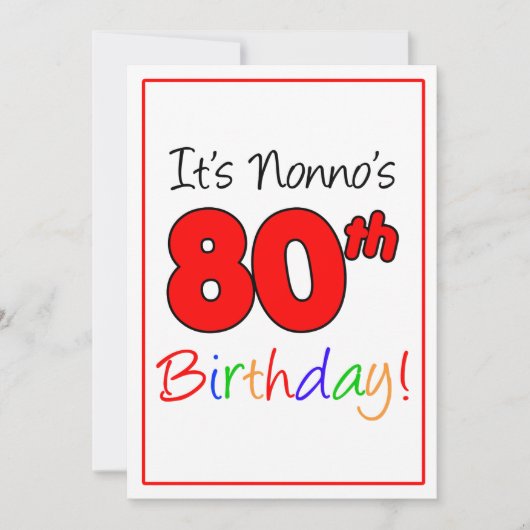 Nonno's 80. Geburtstagsparty Einladung (Vorderseite)