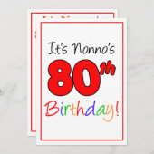 Nonno's 80. Geburtstagsparty Einladung (Vorne/Hinten)