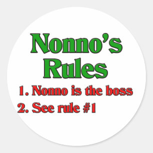 Nonnos (italienischen Großvaters) Regeln Runder Aufkleber