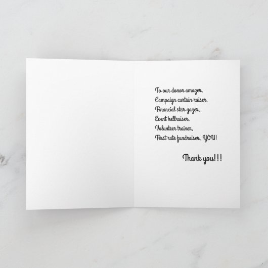 Nonprofit Fundraiser Dankeschön Karte (Innenseite)