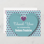 NONPROFIT Vielen Dank Herz Dots B06 AQUA Postkarte (Vorne/Hinten)