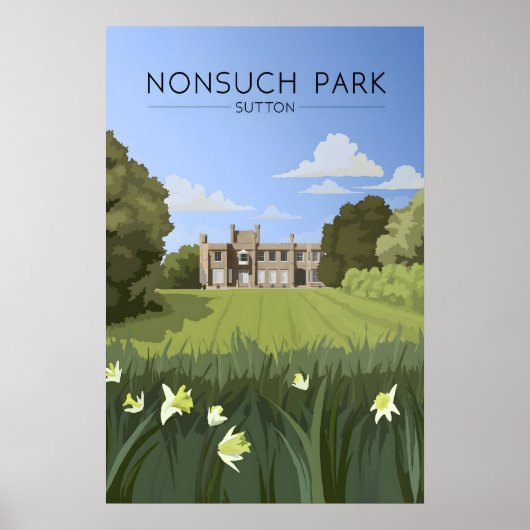 Nonsuch Park Sutton Reiseplakat Poster (Vorne)