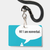 NONVERBAL-Sprechblase Ausweis (Vorderseite mit Lanyard)