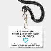 NONVERBAL-Sprechblase Ausweis (Rückseite mit Lanyard)