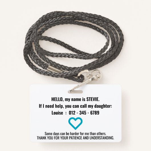 NONVERBAL-Sprechblase Ausweis (Rückseite mit Schlüsselband)