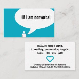 NONVERBAL-Sprechblase Visitenkarte