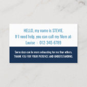 nonverbale Sensibilisierung und Notkontakt Visitenkarte (Rückseite)