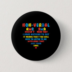 Nonverbyl Heart Puzzle Listen Autismus Bewusstsein Button