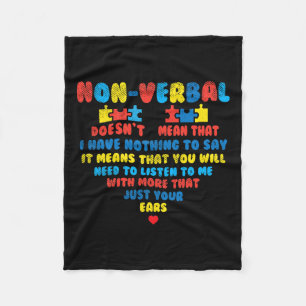 Nonverbyl Heart Puzzle Listen Autismus Bewusstsein Fleecedecke