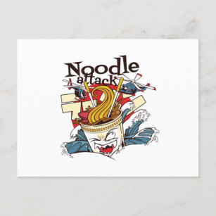 Noodle-Angriff Postkarte