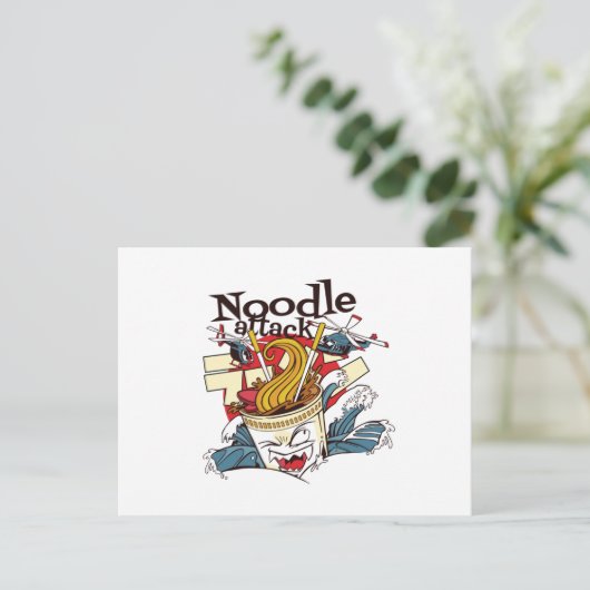 Noodle-Angriff Postkarte (Stehend Vorderseite)