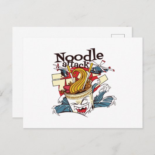 Noodle-Angriff Postkarte (Vorne/Hinten)