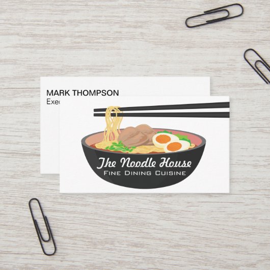 Noodle Bowl | Chopsticks Visitenkarte (Vorderseite/Rückseite Beispiel)