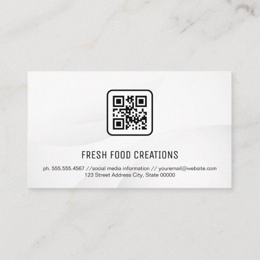 Noodle Bowl und Chopsticks | QR-Code Visitenkarte (Rückseite)