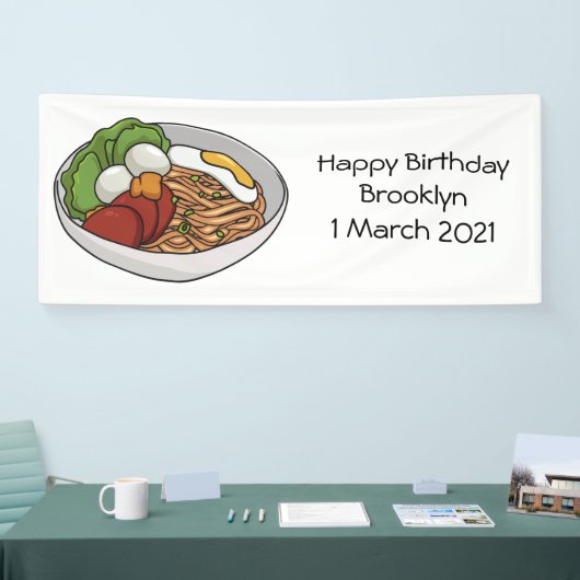 Noodle-Cartoon-Abbildung Banner (Messe)