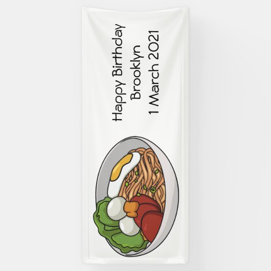 Noodle-Cartoon-Abbildung Banner (Vertikal)