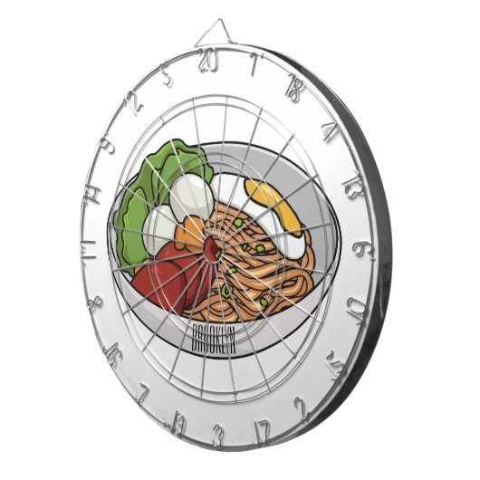 Noodle-Cartoon-Abbildung Dartscheibe (Vorderseite rechts)