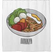 Noodle-Cartoon-Abbildung Duschvorhang (Vorderseite)