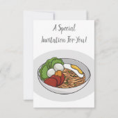 Noodle-Cartoon-Abbildung Einladung (Rückseite)