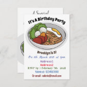 Noodle-Cartoon-Abbildung Einladung (Vorne/Hinten)