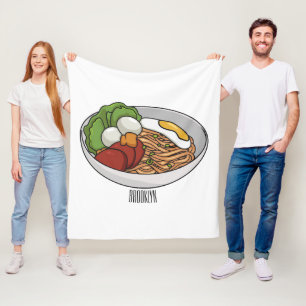 Noodle-Cartoon-Abbildung Fleecedecke