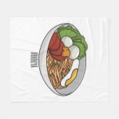 Noodle-Cartoon-Abbildung Fleecedecke (Vorderseite (Horizontal))
