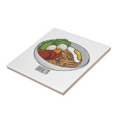 Noodle-Cartoon-Abbildung Fliese (Seite)