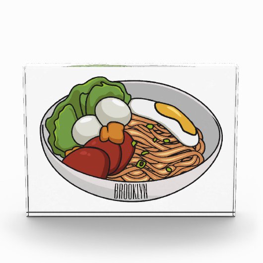 Noodle-Cartoon-Abbildung Fotoblock (Vorderseite)