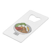 Noodle-Cartoon-Abbildung Geldbeutel Flaschenöffner (Vorderseite Schrägansicht)