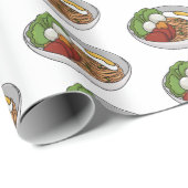 Noodle-Cartoon-Abbildung Geschenkpapier (Rolleneckpunkt)