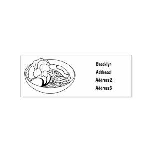 Noodle-Cartoon-Abbildung Gummistempel