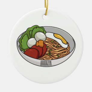 Noodle-Cartoon-Abbildung Keramik Ornament