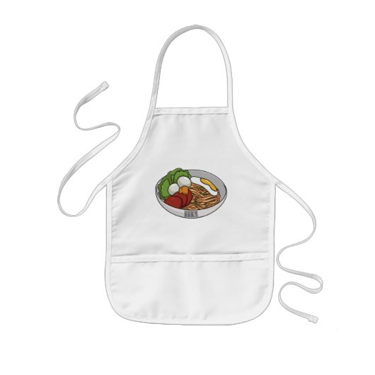Noodle-Cartoon-Abbildung Kinderschürze (Vorne)