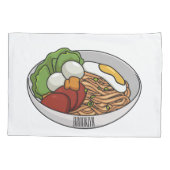 Noodle-Cartoon-Abbildung Kissenbezug (Rückseite)